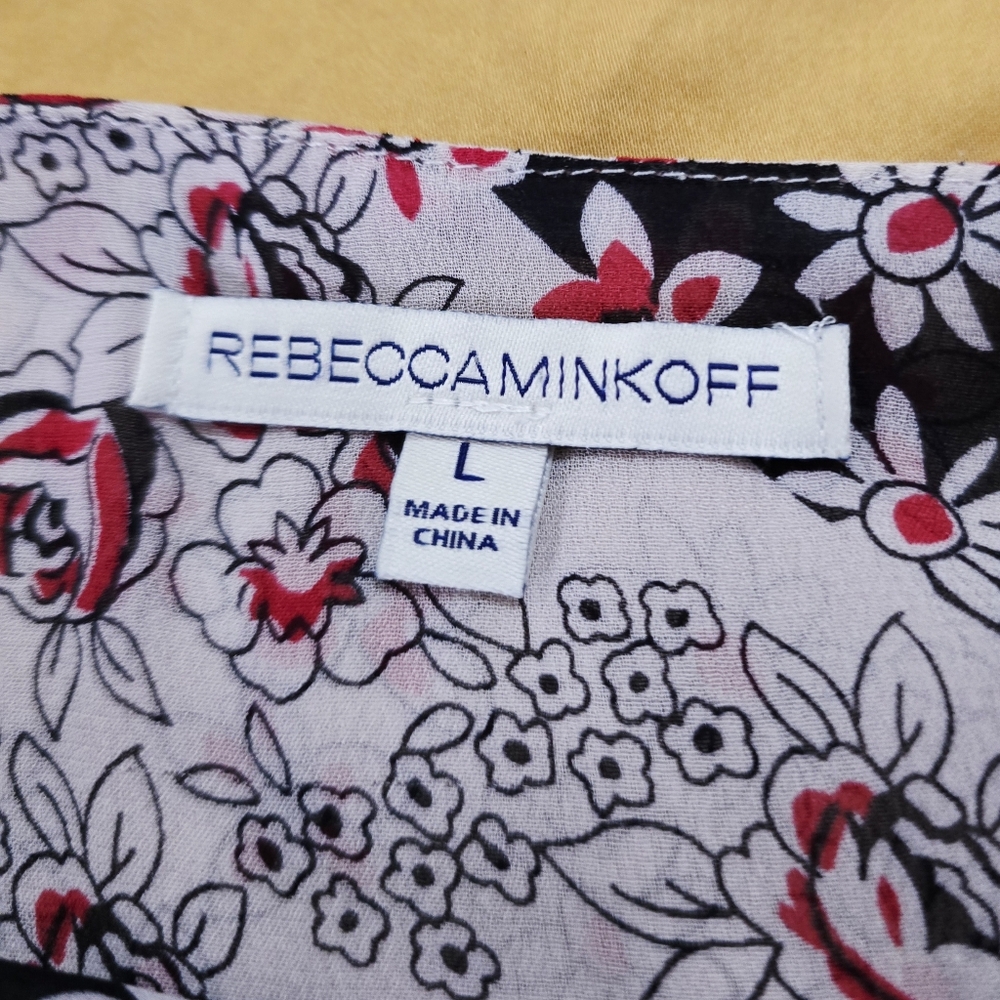 Rebecca Minkoff Red White Black Fleur Midi Dress Floral - Picture 5 of 7